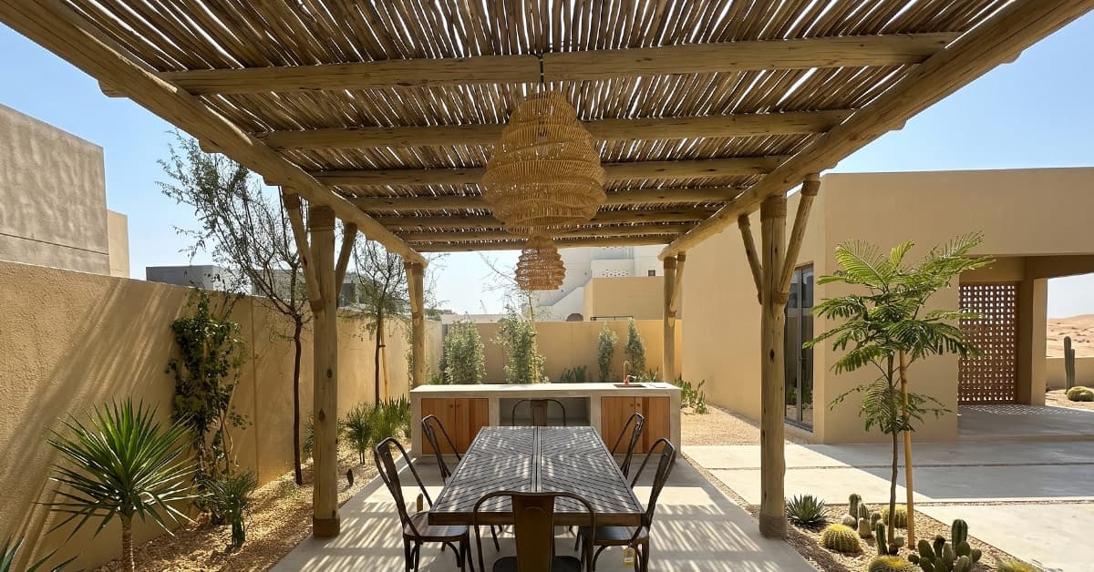 A Natural Retreat: Eucalyptus Timber Pergola, Abu Dhabi